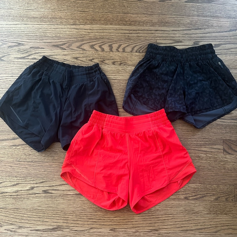 Lululemon women 3 pairs shorts